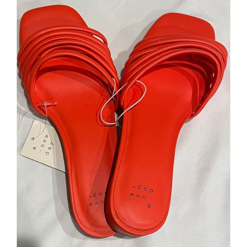 A New Day Orange Sandals Minimalist Slide Design